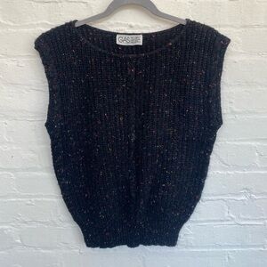 Vintage 90s The Great American Sweater Company Black & Color Speckled Vest